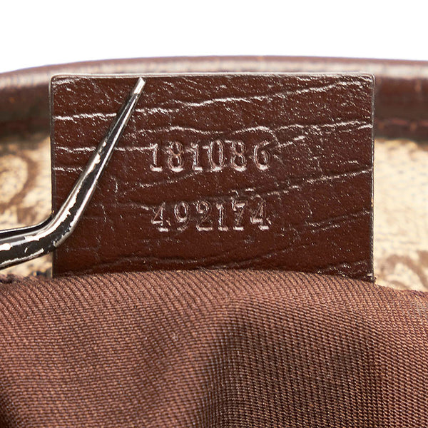 グッチ GGスプリーム トートバッグ 181086 ベージュ ブラウン PVC レザー レディース GUCCI 【中古】