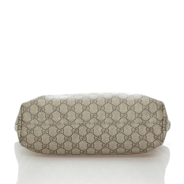グッチ GGスプリーム トートバッグ 181086 ベージュ ブラウン PVC レザー レディース GUCCI 【中古】