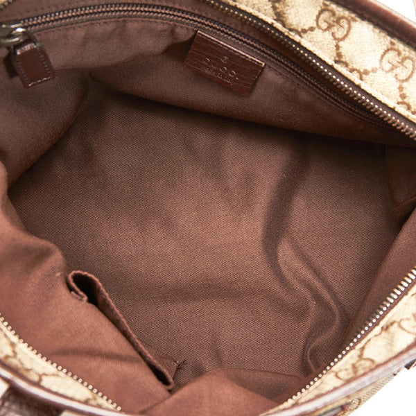 グッチ GGスプリーム トートバッグ 181086 ベージュ ブラウン PVC レザー レディース GUCCI 【中古】