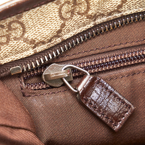 グッチ GGスプリーム トートバッグ 181086 ベージュ ブラウン PVC レザー レディース GUCCI 【中古】