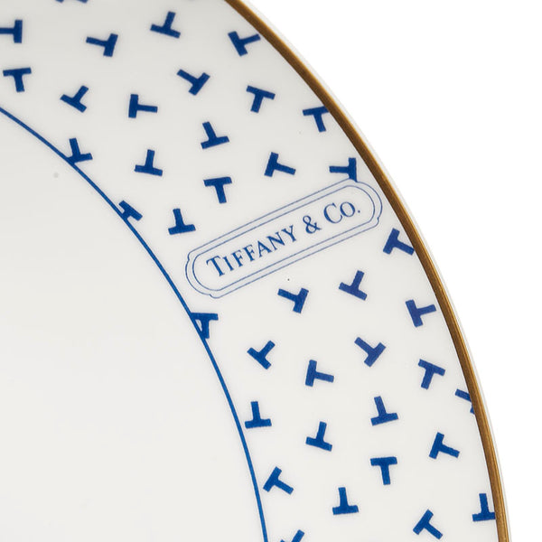 ティファニー ダンシングT ディナーセット 食器セット 16点 ホワイト ブルー 陶器 レディース TIFFANY&Co. 【中古】