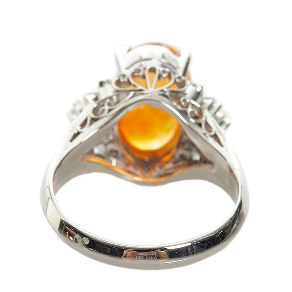 Pt900 プラチナ ファイアオパール2.30ct ダイヤ0.47ct リング 指輪 レディース 12号 【中古】