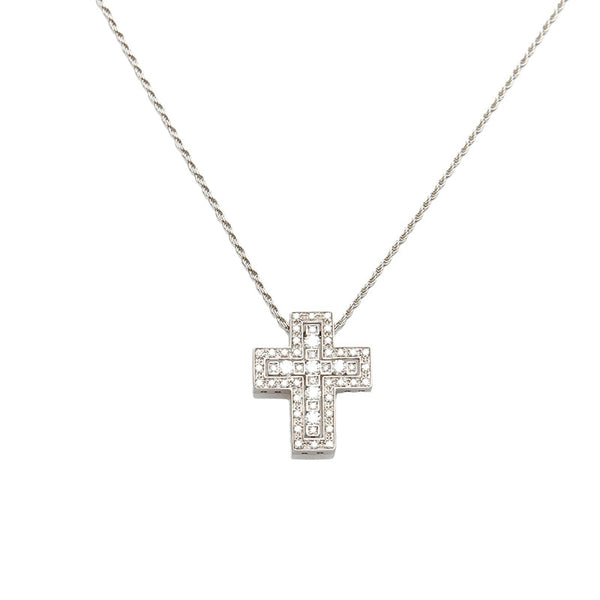 ダミアーニ ベル エポック S ダイヤ クロス ネックレス K18 ゴールド レディース Damiani 【中古】