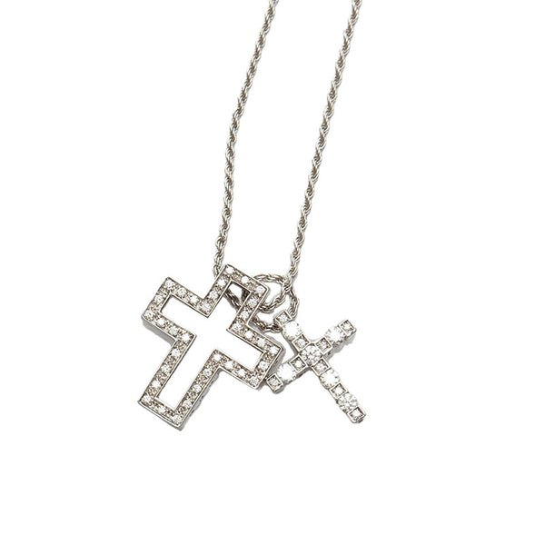 ダミアーニ ベル エポック S ダイヤ クロス ネックレス K18 ゴールド レディース Damiani 【中古】