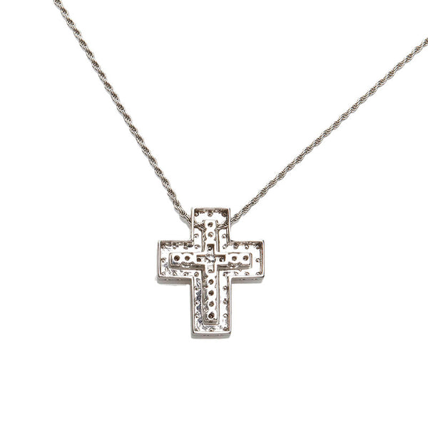 ダミアーニ ベル エポック S ダイヤ クロス ネックレス K18 ゴールド レディース Damiani 【中古】