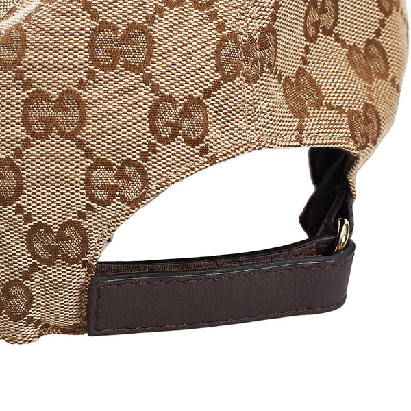 グッチ GGキャンバス シェリーライン キャップ ベースボールキャップ 200035 ブラウン キャンバス レザー メンズ GUCCI 【中古】