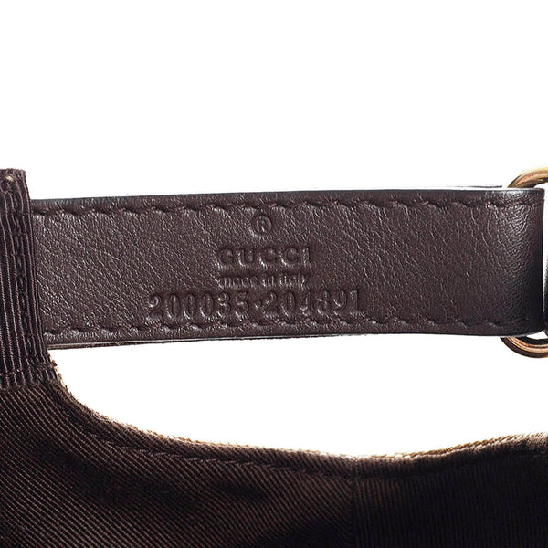 グッチ GGキャンバス シェリーライン キャップ ベースボールキャップ 200035 ブラウン キャンバス レザー メンズ GUCCI 【中古】