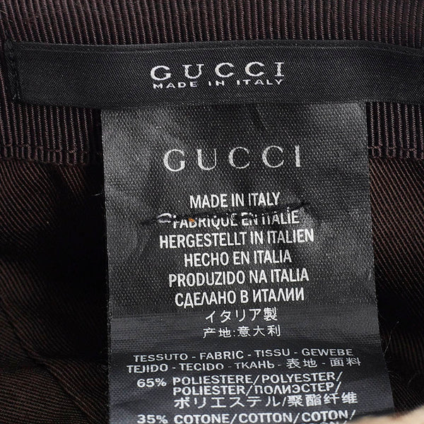 グッチ GGキャンバス シェリーライン キャップ ベースボールキャップ 200035 ブラウン キャンバス レザー メンズ GUCCI 【中古】