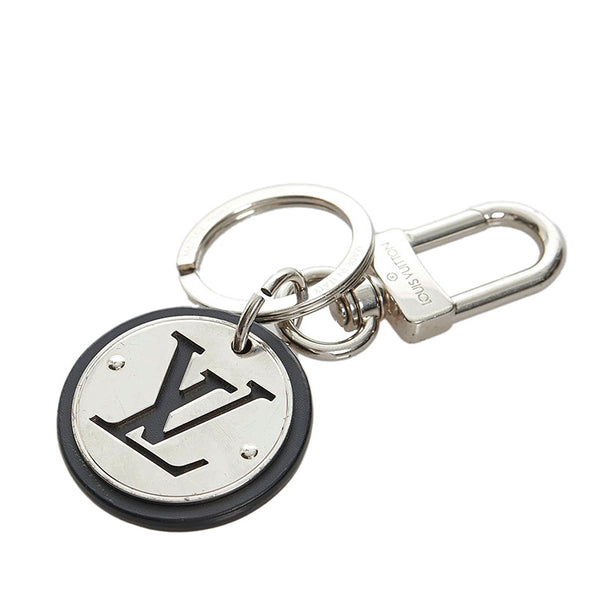 ルイ ヴィトン LVサークル キーリング M67362 シルバー ブラック メタル レザー メンズ LOUIS VUITTON 【中古】