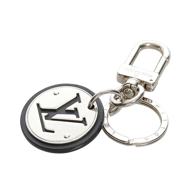 ルイ ヴィトン LVサークル キーリング M67362 シルバー ブラック メタル レザー メンズ LOUIS VUITTON 【中古】