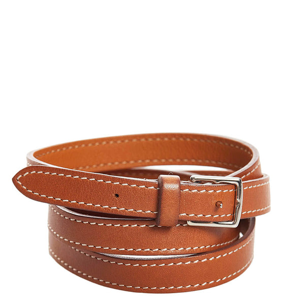 エルメス エトリヴィエール ブレスレット ブラウン レザー レディース HERMES 【中古】
