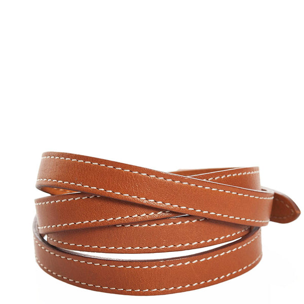 エルメス エトリヴィエール ブレスレット ブラウン レザー レディース HERMES 【中古】