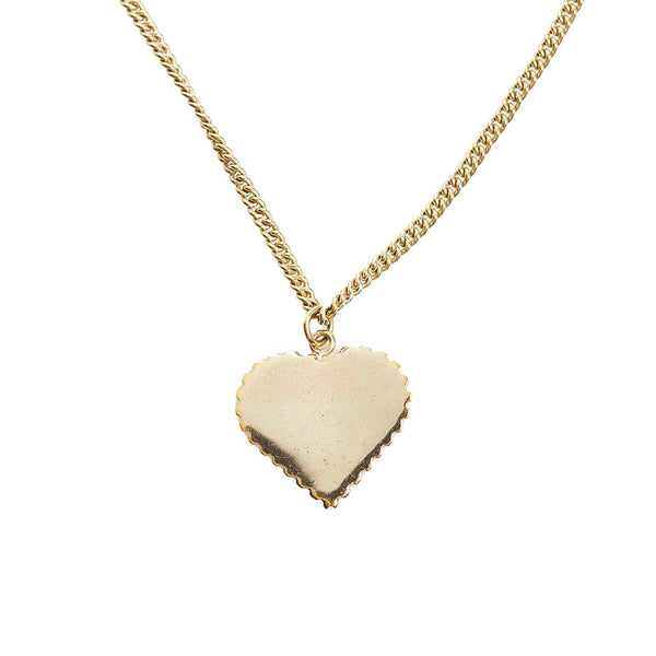 シャネル ココマーク ハートモチーフ ネックレス ゴールド ピンク メッキ レディース CHANEL 【中古】