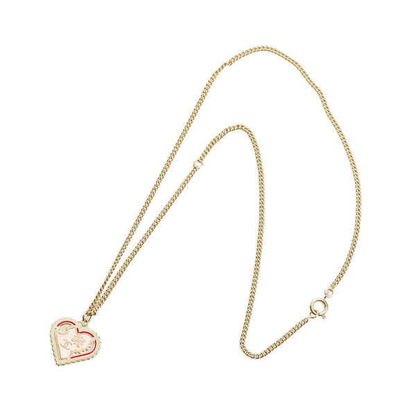 シャネル ココマーク ハートモチーフ ネックレス ゴールド ピンク メッキ レディース CHANEL 【中古】