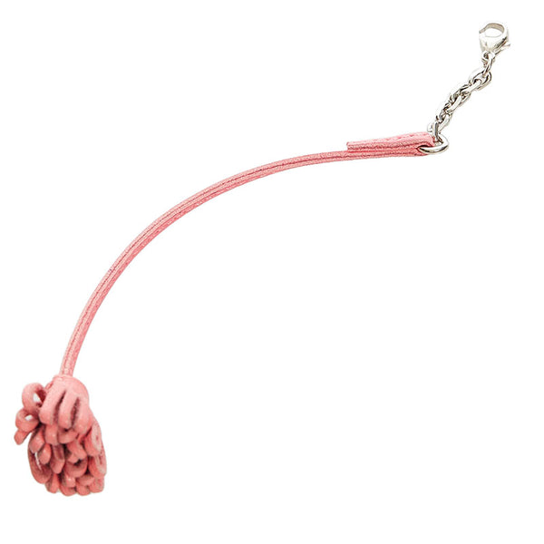 エルメス カルメンチータ フリンジ チャーム ピンク レザー レディース HERMES 【中古】