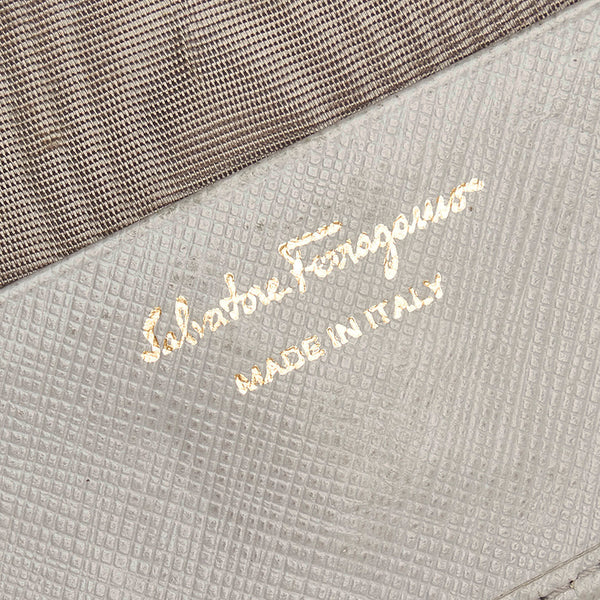 サルヴァトーレフェラガモ ガンチーニ 6連 キーケース グレー レザー レディース Salvatore Ferragamo 【中古】