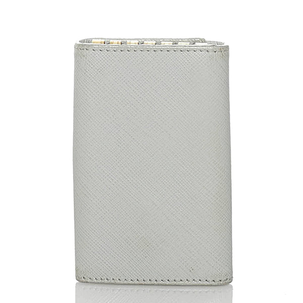 サルヴァトーレフェラガモ ガンチーニ 6連 キーケース グレー レザー レディース Salvatore Ferragamo 【中古】