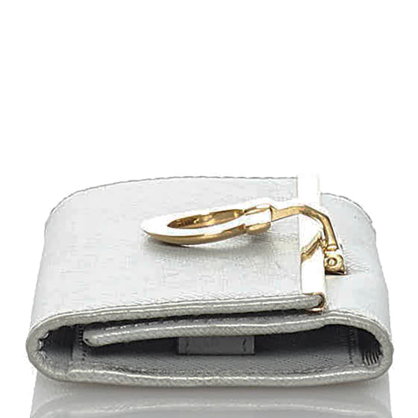 サルヴァトーレフェラガモ ガンチーニ 6連 キーケース グレー レザー レディース Salvatore Ferragamo 【中古】