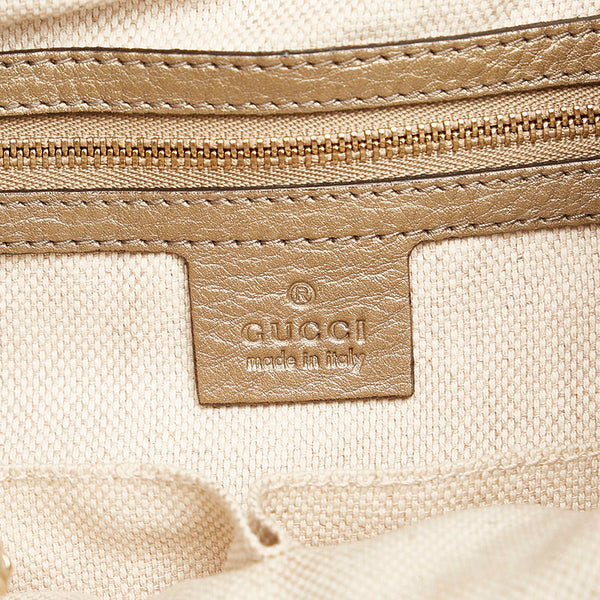グッチ インターロッキングG ソーホー ハンドバッグ ショルダーバッグ 2WAY 336751 シャンパンゴールド レザー レディース GUCCI 【中古】
