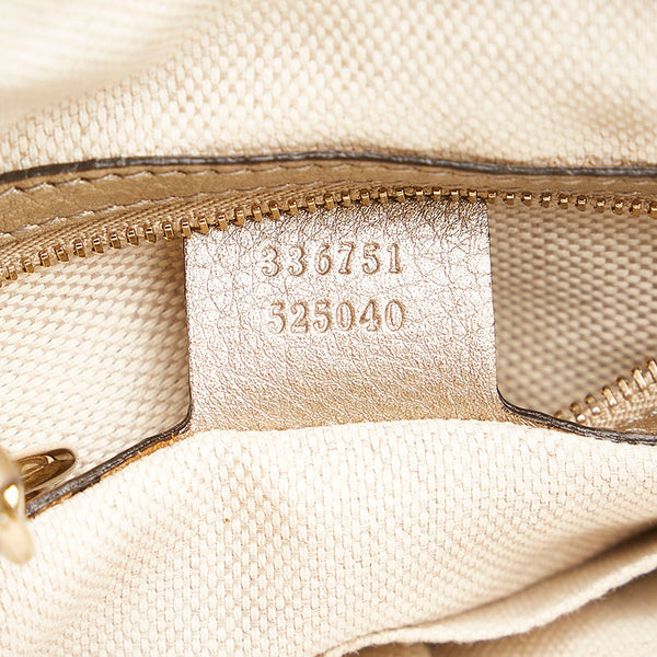 グッチ インターロッキングG ソーホー ハンドバッグ ショルダーバッグ 2WAY 336751 シャンパンゴールド レザー レディース GUCCI 【中古】