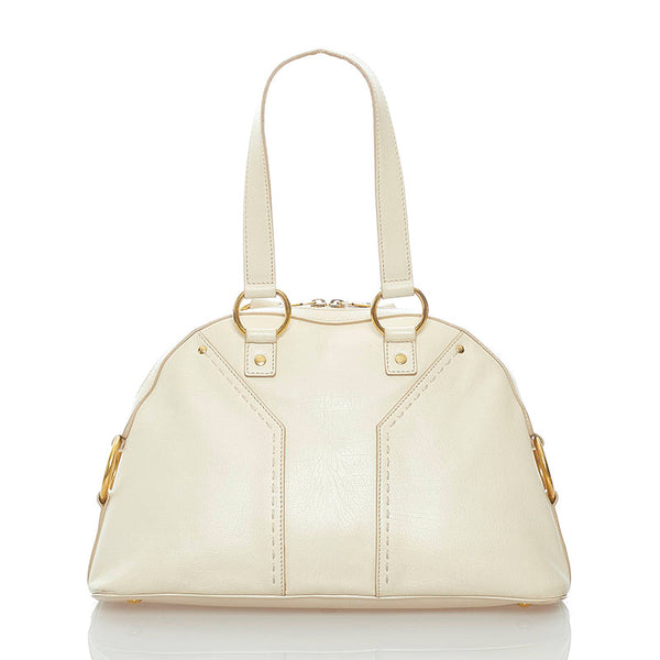 サンローラン ミューズ トートバッグ ホワイト アイボリー レザー レディース SAINT LAURENT 【中古】