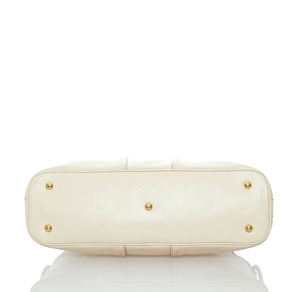 サンローラン ミューズ トートバッグ ホワイト アイボリー レザー レディース SAINT LAURENT 【中古】