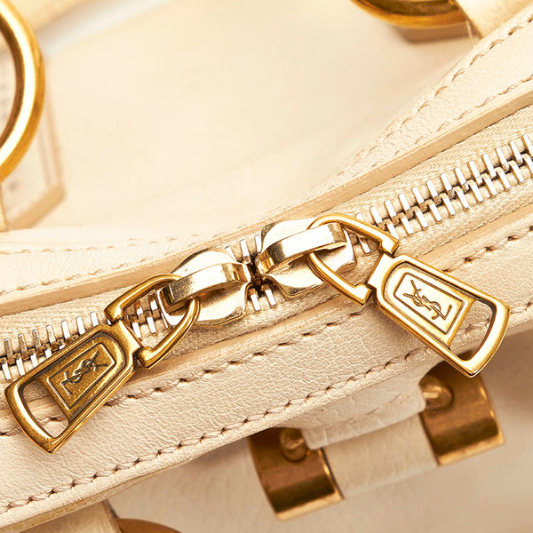 サンローラン ミューズ トートバッグ ホワイト アイボリー レザー レディース SAINT LAURENT 【中古】