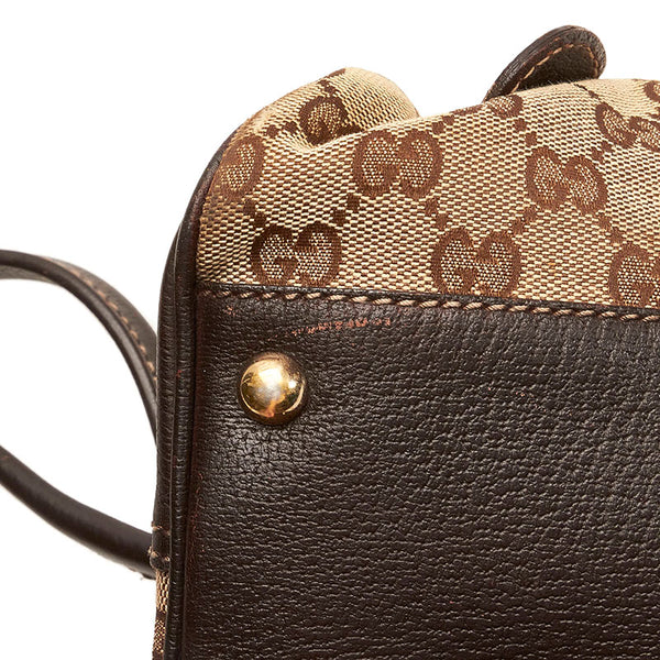 グッチ GGキャンバス プリンシー ハンドバッグ 161720 ベージュ ブラウン キャンバス レザー レディース GUCCI 【中古】