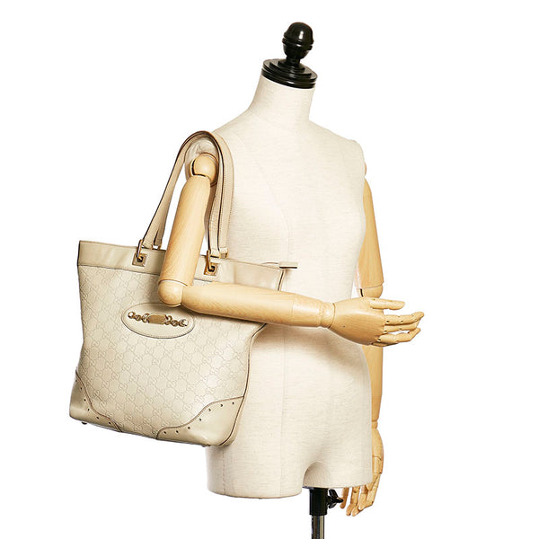 グッチ グッチシマ ハンドバッグ 145984 アイボリー レザー レディース GUCCI 【中古】