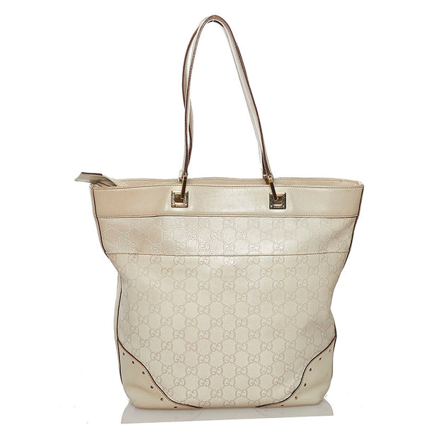 グッチ グッチシマ ハンドバッグ 145984 アイボリー レザー レディース GUCCI 【中古】