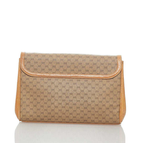 グッチ クラッチバッグ セカンドバッグ ベージュ ブラウン PVC レザー レディース GUCCI 【中古】