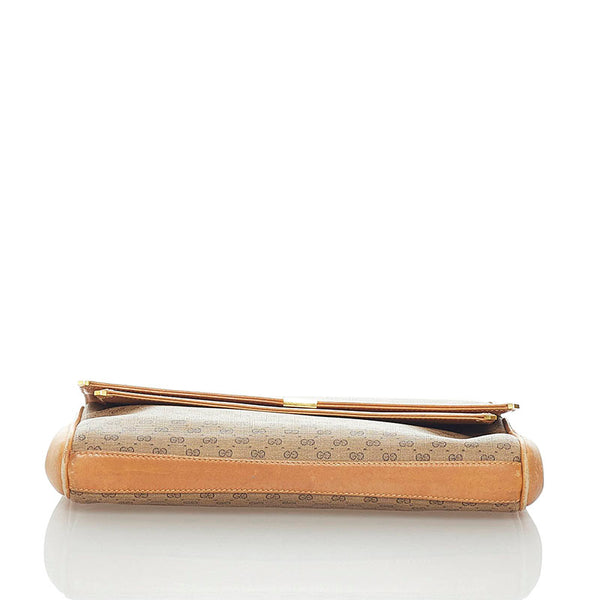 グッチ クラッチバッグ セカンドバッグ ベージュ ブラウン PVC レザー レディース GUCCI 【中古】