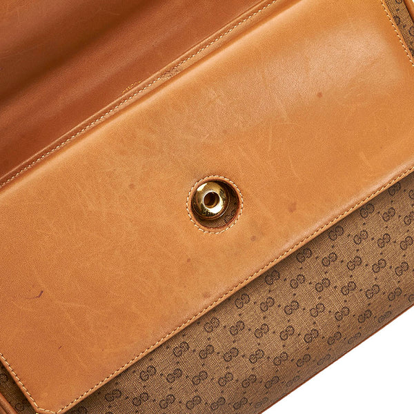 グッチ クラッチバッグ セカンドバッグ ベージュ ブラウン PVC レザー レディース GUCCI 【中古】