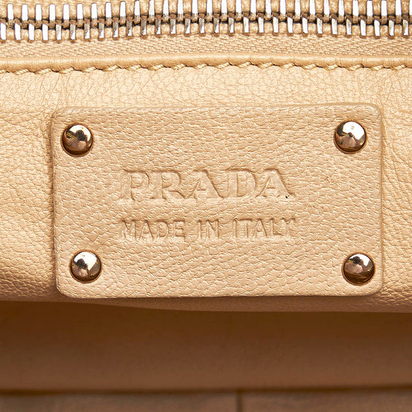 プラダ パイソン 蛇 ショルダーバッグ ベージュ レザー レディース PRADA 【中古】