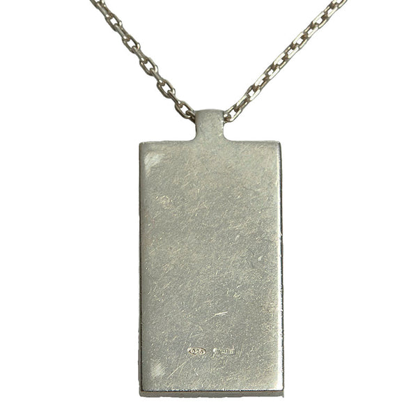 グッチ ロゴ プレート ネックレス シルバー メタル レディース GUCCI 【中古】