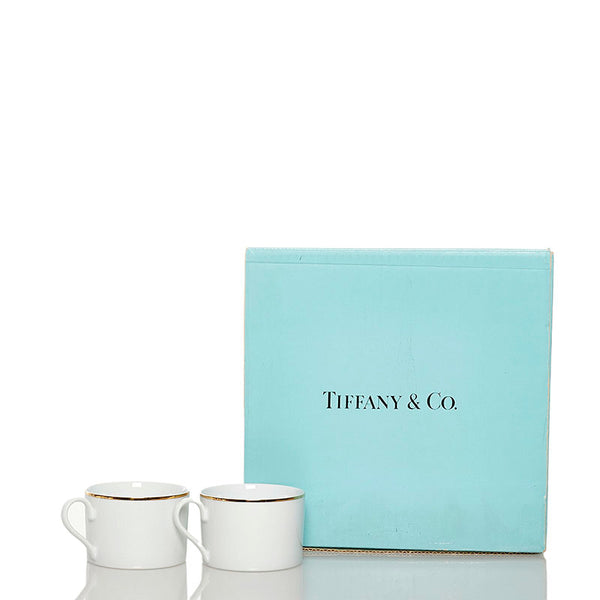 ティファニー ゴールドバンド ペア マグカップ ホワイト 陶器 レディース TIFFANY&Co. 【中古】