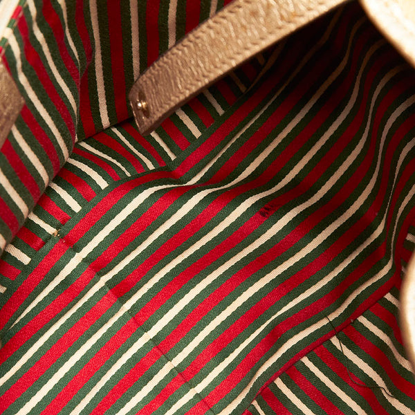 グッチ GGキャンバス アビー ショルダーバッグ 130736 ベージュ ゴールド キャンバス レザー レディース GUCCI 【中古】