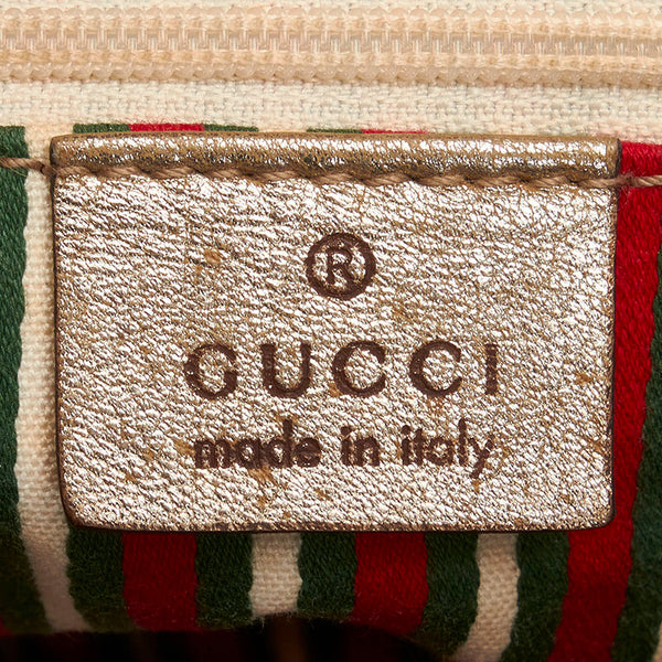 グッチ GGキャンバス アビー ショルダーバッグ 130736 ベージュ ゴールド キャンバス レザー レディース GUCCI 【中古】