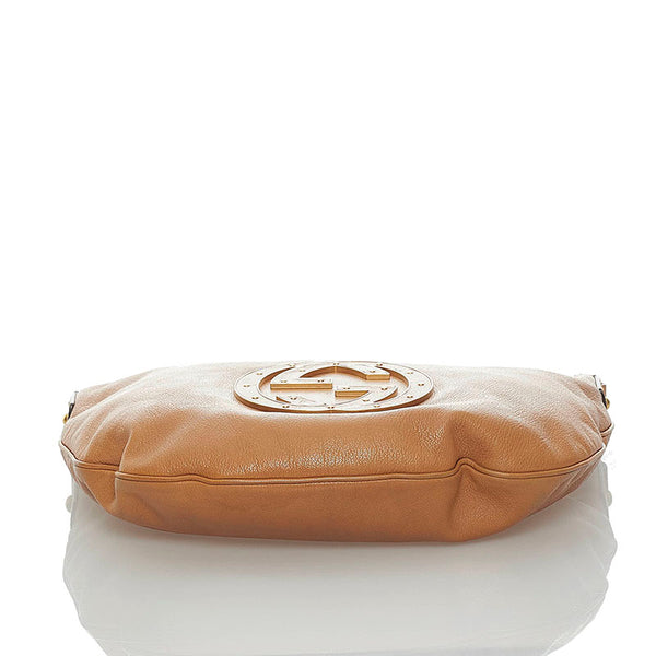 グッチ インターロッキングG ワンショルダーバッグ 121548 ブラウン レザー レディース GUCCI 【中古】