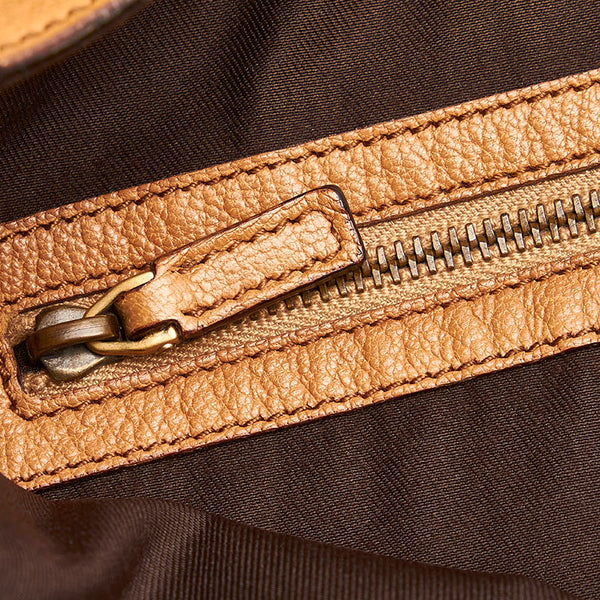 グッチ インターロッキングG ワンショルダーバッグ 121548 ブラウン レザー レディース GUCCI 【中古】