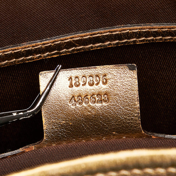 グッチ GGクリスタル ハンドバッグ トートバッグ 189896 ブラウン ゴールド PVC レザー レディース GUCCI 【中古】