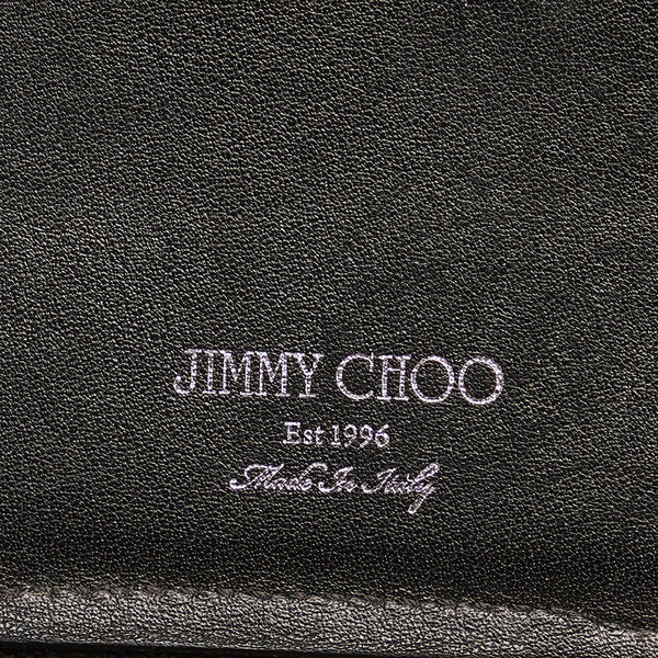 ジミーチュウ 星 スター オーガナイザー ラウンドファスナー 長財布 ブラック レザー メンズ JIMMY CHOO 【中古】