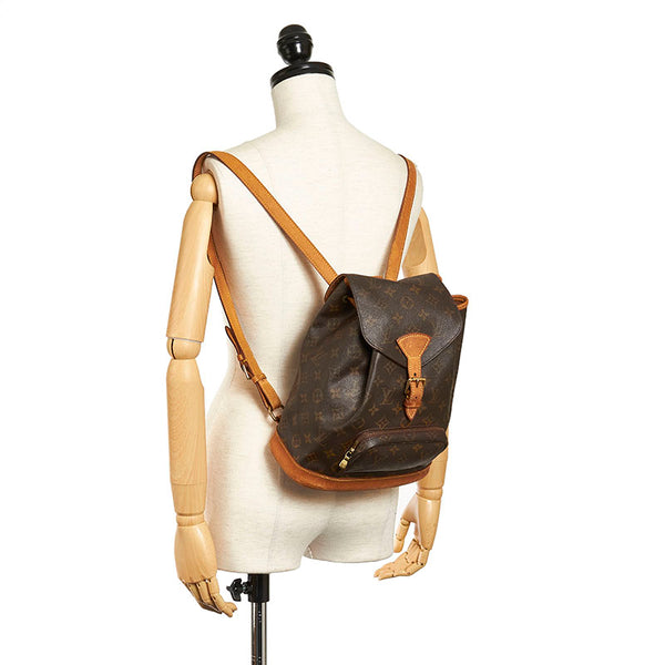 ルイ ヴィトン モノグラム モンスリ MM リュック バックパック M51136 ブラウン PVC レザー レディース LOUIS VUITTON 【中古】