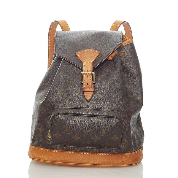 ルイ ヴィトン モノグラム モンスリ MM リュック バックパック M51136 ブラウン PVC レザー レディース LOUIS VUITTON 【中古】