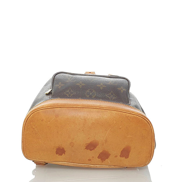 ルイ ヴィトン モノグラム モンスリ MM リュック バックパック M51136 ブラウン PVC レザー レディース LOUIS VUITTON 【中古】