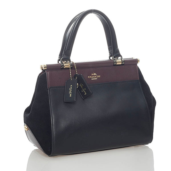 コーチ × セレーナゴメス ハンドバッグ ショルダーバッグ 2WAY 24109 ブラック ワインレッド ボルドー レザー スウェード レディース COACH 【中古】