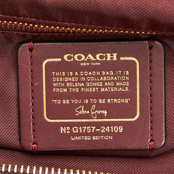 コーチ × セレーナゴメス ハンドバッグ ショルダーバッグ 2WAY 24109 ブラック ワインレッド ボルドー レザー スウェード レディース COACH 【中古】