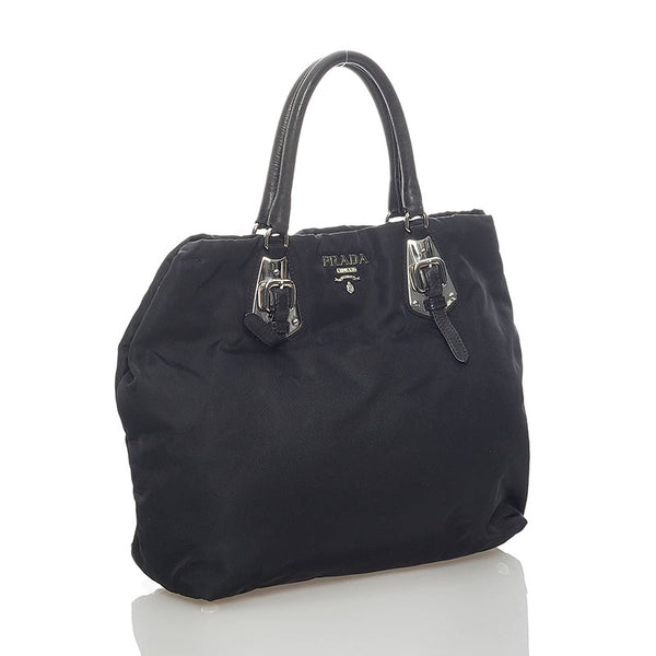 プラダ テスート ハンドバッグ BN1591 NERO ブラック シルバー ナイロン レディース PRADA 【中古】