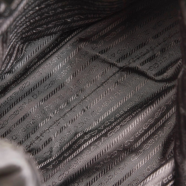 プラダ テスート ハンドバッグ BN1591 NERO ブラック シルバー ナイロン レディース PRADA 【中古】