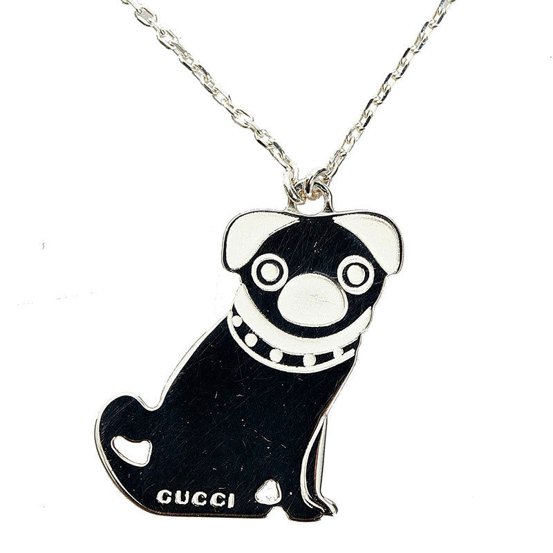 グッチ グッチョリ パグ ネックレス シルバー SV925 シルバー レディース GUCCI 【中古】